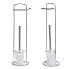 Toilet Paper Holder with Brush Stand White Silver Metal 16,5 x 59 x 16,5 cm (6 Units)