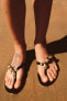Фото #2 товара Кожаные сандалии на плоской подошве и с декоративными деталями ZARA