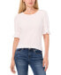 Фото #1 товара Women's Puff-Sleeve Button-Shoulder Knit Top