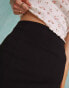 Фото #12 товара Miss Selfridge bengaline seam detail mini skirt in black
