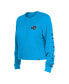 ფოტო #2 პროდუქტის Women's Blue Carolina Panthers Thermal Crop Long Sleeve T-shirt