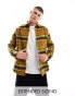 Фото #1 товара ASOS DESIGN overshirt in hairy wool look mustard check