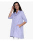 Women's 3/4 Sleeve Button-Front Cotton Poplin Shirt Top Tiburon Tunic Icon