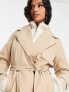 Фото #3 товара Vila Petite double breasted belted trench coat in beige