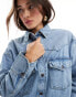 Mango western style denim shirt in light blue