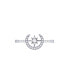 ფოტო #2 პროდუქტის Crescent North Star Design Sterling Silver Diamond Women Ring