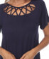Фото #4 товара Women's Crisscross Cutout Short Sleeve Top