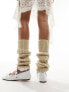 Фото #7 товара My Accessories London knitted leg warmers in beige