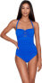 Lauren Ralph Lauren Beach Club Solids Laced Bandeau One-Piece Royal Blue 10