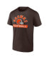 Фото #2 товара Men's Brown, White Cleveland Browns Two-Pack 2023 Schedule T-shirt Combo Set