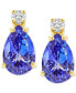 ფოტო #1 პროდუქტის Sapphire (1 ct. t.w.) & Diamond Accent Stud Earrings in 14k Gold (Also in Emerald, Ruby, & Tanzanite)