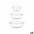 Saucepans Set Borosilicate Glass Transparent 700 ml 1 L 1,5 L (4 Units)