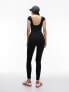 Фото #7 товара Topshop seamless cap sleeve jumpsuit in black