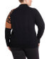 ფოტო #2 პროდუქტის Plus Size Leopard Mock Neck Sweater