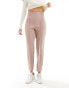 ASOS DESIGN high waist seamed detail tailored trouser in mink