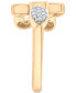 ფოტო #3 პროდუქტის Diamond Flower Cuff Ring (1/6 ct. t.w.) in 14k Gold, Created for Macy's