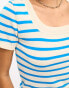 Фото #4 товара Y.A.S scoop neck t-shirt in blue stripe