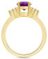 ფოტო #3 პროდუქტის Amethyst and Diamond Ring (1-3/4 ct.t.w and 1/10 ct.t.w) 14K Yellow Gold