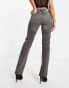 Фото #10 товара NA-KD x Moa Mattsson split detail jeans in dark grey