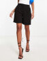 Y.A.S high waisted tailored short in black