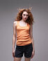 Topshop rib ultimate longline vest in washed orange Ausgewaschenes Orange, XS - EU 32-34 - фото #1