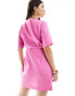 Фото #4 товара & Other Stories linen wrap mini dress in pink