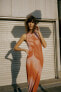Фото #2 товара Длинное платье из полупрозрачной ткани с принтом ZARA