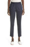 St. John Collection 284296 Cotton Sateen Ankle Pants in Navy , Size Small