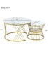 Фото #9 товара Golden framed marble nesting coffee tables, set of 2