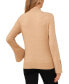 ფოტო #2 პროდუქტის Women's Imitation Pearl Trim Split Sleeve Mock Neck Sweater