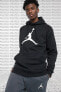 Фото #1 товара Jordan Jumpman Big Logo Fleece Unisex Sweatshirt Kapüşonlu Sweatshirt Siyah