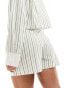 Kaiia boxer shorts co-ord in green stripe