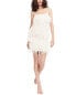 Фото #1 товара Emily Shalant Bra-Friendly Feather Mini Dress Women's White 2