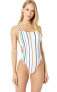 10 Crosby Derek Lam 169064 Womens One-Piece Swimsuit Soft White Size Large