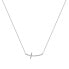 Фото #1 товара Fine silver cross necklace with zircons NCL22W