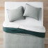 Фото #2 товара Full/Queen Textured Chambray Cotton Duvet Cover & Sham Set Dark Teal Blue -
