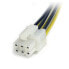StarTech.com 6in PCI Express Power Splitter Cable - 0.1524 m - Male - Female - Black - White - Yellow - 34 g - 125 mm