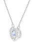 Silver-Tone Dancing Crystal Pendant Necklace, 14-7/8" + 2" extender