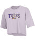 Women's Lavender LSU Tigers Boyfriend Cropped T-shirt