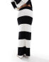 4th & Reckless knitted maxi skirt co-ord in black and white stripe