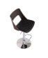 Bentwood Wood Bar Stool with Diamond Quilted Finish Curved Seat and Back