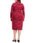 Фото #2 товара Plus Size Floral-Print Twist-Front Dress