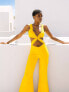 Labelrail x Eva Apio twist front jumpsuit in mustard yellow