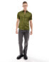 ASOS DESIGN skinny satin shirt with roll sleeve in khaki green Зеленый, S - Chest 38 - фото #3