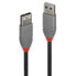 Lindy 0.2m USB 2.0 Type A Cable - Anthra Line - 0.2 m - USB A - USB A - USB 2.0 - 480 Mbit/s - Black