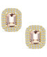 ფოტო #3 პროდუქტის Morganite (1-3/4 ct. t.w.) and Diamond (3/4 ct. t.w.) Halo Stud Earrings in 14K Yellow Gold