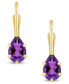 ფოტო #7 პროდუქტის Gemstone Leverback Earrings in 10K Yellow Gold