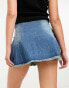 Фото #2 товара Tammy Girl mid rise distressed denim mini skirt with buckle details