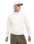 ASOS DESIGN boxy sweatshirt in off white Бежевый, M - Chest 40 - фото #2