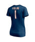 Фото #2 товара Women's Justin Fields Navy Chicago Bears Logo Player Icon Name and Number V-Neck T-shirt